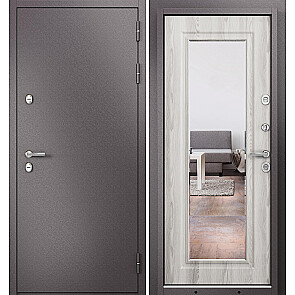 Дверь входная Термо Стандарт МП 10T-140 с терморазрывом Шоколад букле/Ясень ривьера айс, 2 замка