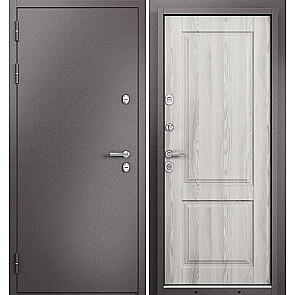 Дверь входная Термо Стандарт МП 10TD-1 с терморазрывом Шоколад букле/Ясень ривьера айс, 2 замка