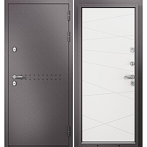Дверь входная Термо Стандарт МП 10T-130 с терморазрывом Шоколад букле/Белый софт, 2 замка
