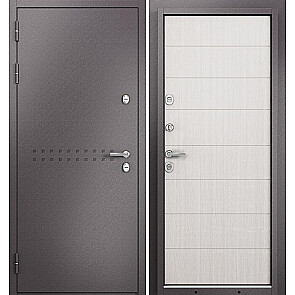 Дверь входная Термо Стандарт МП 10T-135 с терморазрывом Шоколад букле/Бьянко ларче, 2 замка
