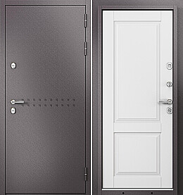 Дверь входная Termo Split MP 10TD-1 (порог) с терморазрывом R-4, Шоколад букле/Дуб белый матовый, 10TD-1, 2 замка, с ночной задвижкой