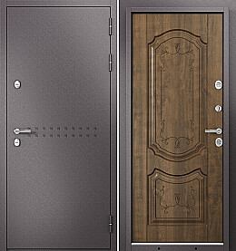 Дверь входная Termo Split MP 10T-101 (порог) с терморазрывом R-4, Шоколад букле/Орех грецкий, 10T-101, 2 замка, с ночной задвижкой