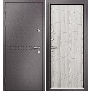 Дверь входная Термо Стандарт МП 10T-130 с терморазрывом Шоколад букле/Ясень ривьера айс, 2 замка