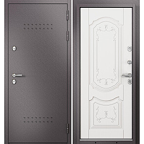 Дверь входная Термо Стандарт МП 10T-101 с терморазрывом Шоколад букле/Белый ларче, 2 замка