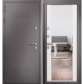 Дверь входная Термо Стандарт МП 10T-164 с терморазрывом Шоколад букле/Белый ларче, 2 замка