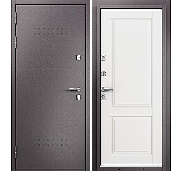 Дверь входная Termo Split MP 10TD-1 (порог) Шоколад букле/Белый софт, 2 замка, с ночной задвижкой