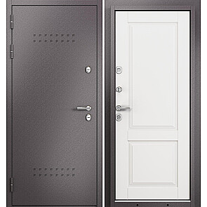 Дверь входная Термо Стандарт МП 10TD-1 с терморазрывом Шоколад букле/Белый софт, 2 замка