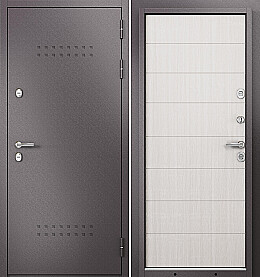 Дверь входная Termo Split MP 10T-135 (порог) с терморазрывом R-5, Шоколад букле/Бьянко ларче, 10T-135, 2 замка, с ночной задвижкой