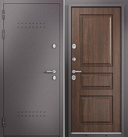 Дверь входная Termo Split MP 10TD-2 (порог) с терморазрывом R-5, Шоколад букле/Дуб коньяк, 10TD-2, 2 замка, с ночной задвижкой