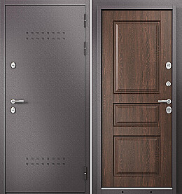 Дверь входная Termo Split MP 10TD-2 (порог) с терморазрывом R-5, Шоколад букле/Дуб коньяк, 10TD-2, 2 замка, с ночной задвижкой