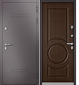 Дверь входная Termo Split MP 10TD-6 (порог) с терморазрывом R-5, Шоколад букле/Дуб коньяк, 10TD-6, 2 замка, с ночной задвижкой