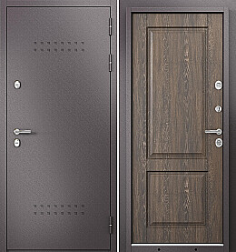 Дверь входная Termo Split MP 10TD-1 (порог) с терморазрывом R-5, Шоколад букле/Дуб шале мореный, 10TD-1, 2 замка, с ночной задвижкой