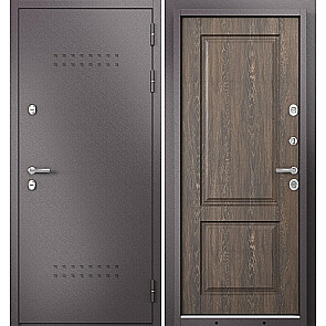 Дверь входная Термо Стандарт МП 10TD-1 с терморазрывом Шоколад букле/Дуб шале мореный, 2 замка