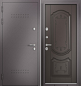 Дверь входная Termo Split MP 10T-101 (порог) с терморазрывом R-5, Шоколад букле/Шоколад ларче, 10T-101, 2 замка, с ночной задвижкой