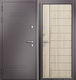 Дверь входная Termo Split MP 10T-136 (порог) с терморазрывом R-5, Шоколад букле/Ясень ривьера крем, 10T-136, 2 замка, с ночной задвижкой