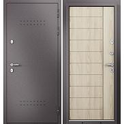 Дверь входная Termo Split MP 10T-136 (порог) с терморазрывом Шоколад букле/R-5 Ясень ривьера крем, 2 замка, с ночной задвижкой