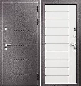 Дверь входная Termo Split MP 10T-136 (порог) с терморазрывом R-6, Шоколад букле/Белый софт, 10T-136, 2 замка, с ночной задвижкой