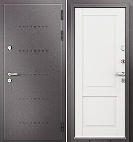 Дверь входная Termo Split MP 10TD-1 (порог) с терморазрывом R-6, Шоколад букле/Белый софт, 10TD-1, 2 замка, с ночной задвижкой