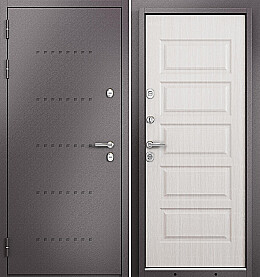 Дверь входная Termo Split MP 10T-108 (порог) с терморазрывом R-6, Шоколад букле/Бьянко ларче, 10T-108, 2 замка, с ночной задвижкой