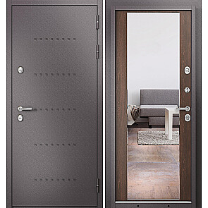 Дверь входная Термо Стандарт МП 10T-164 с терморазрывом Шоколад букле/Дуб коньяк, 2 замка