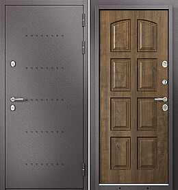 Дверь входная Termo Split MP 10T-103 (порог) с терморазрывом R-6, Шоколад букле/Орех грецкий, 10T-103, 2 замка, с ночной задвижкой