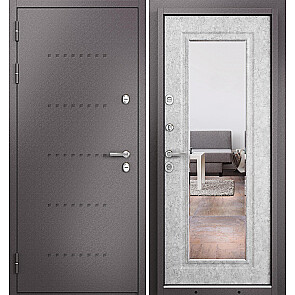 Дверь входная Термо Стандарт МП 10T-140 с терморазрывом Шоколад букле/Штукатурка серая, 2 замка