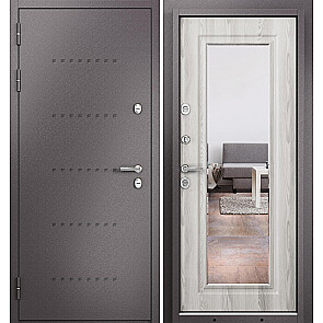 Дверь входная Термо Стандарт МП 10T-140 с терморазрывом Шоколад букле/Ясень ривьера айс, 2 замка