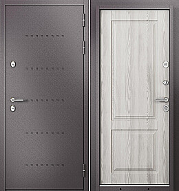 Дверь входная Termo Split MP 10TD-1 (порог) с терморазрывом R-6, Шоколад букле/Ясень ривьера айс, 10TD-1, 2 замка, с ночной задвижкой