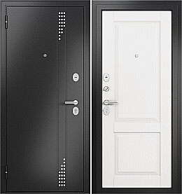 Дверь входная Trust Eco MP 9ED-1 RL-11, Антрацит букле/Дуб белый скандинавский, 9ED-1, 2 замка, с ночной задвижкой