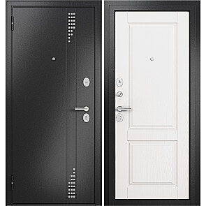 Дверь входная Траст Эко МП 9ED-1 Задвижка Антрацит букле/Дуб белый скандинавский, 2 замка