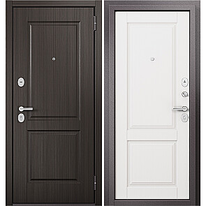 Дверь входная Траст Эко ПП 9ED-1 Задвижка Шоколад ларче/Белый ларче, 2 замка