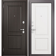 Дверь входная Траст Эко ПП 9ED-1 Задвижка Шоколад ларче/Белый ларче, 2 замка