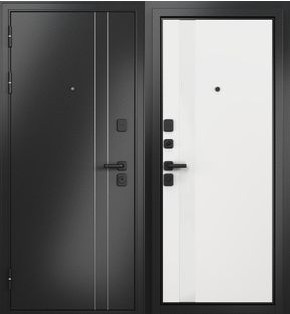 Дверь входная Траст Масс МП SiSt-3 Антрацит букле/Белый софт, 2 замка, с ночной задвижкой
