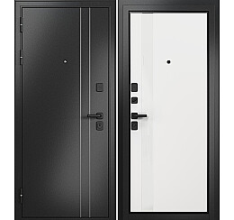 Дверь входная Trust Mass MP SiSt-3 Lakobel White Антрацит букле/Белый софт, 2 замка, с ночной задвижкой