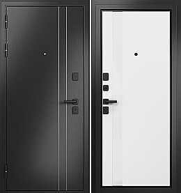 Дверь входная Trust Mass MP SiSt-3 Lakobel White D-5, Антрацит букле/Белый софт, SiSt-3 Lakobel White, 2 замка, с ночной задвижкой