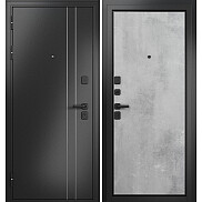 Дверь входная Trust Mass MP 9S-100 (чёрная фурнитура) Антрацит букле/Бетон серый, 2 замка, с ночной задвижкой