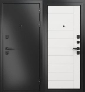Дверь входная Траст Масс МП 9S-136 Антрацит букле/Белый ларче, 2 замка, с ночной задвижкой