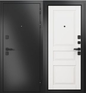 Дверь входная Траст Масс МП 9SD-2 Антрацит букле/Белый софт, 2 замка, с ночной задвижкой