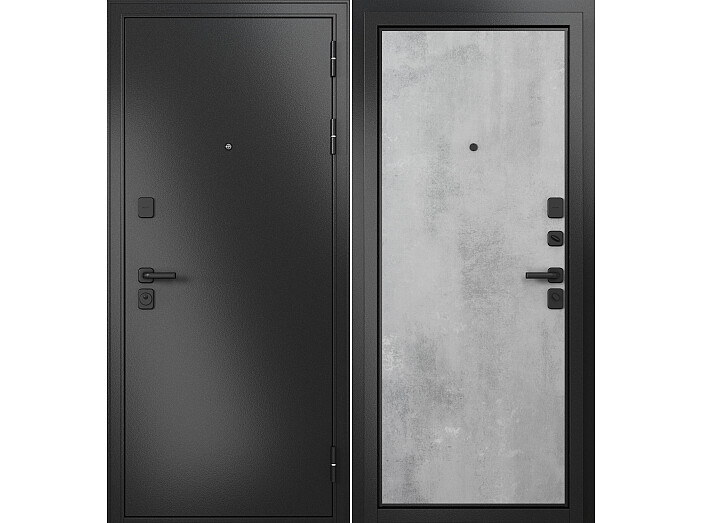 Дверь входная Trust Mass MP 9S-103 Антрацит букле/Бетон серый, 9S-103, 2 замка, с ночной задвижкой