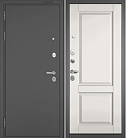 Дверь входная Trust Mass MP D-1 Антрацит букле/Белый матовый, D-1, 2 замка, с ночной задвижкой
