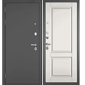Дверь входная Траст Масс МП D-1 Антрацит букле/Белый матовый, 2 замка