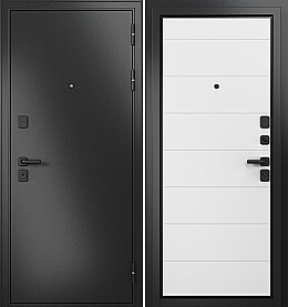 Дверь входная Trust Mass MP 9S-135 Антрацит букле/Дуб белый матовый, 9S-135, 2 замка, с ночной задвижкой