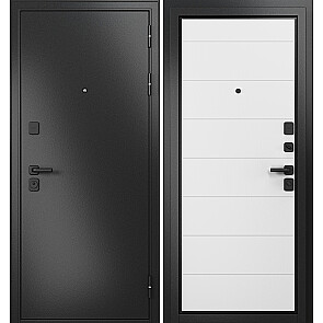 Дверь входная Траст Масс МП 9S-135 Антрацит букле/Дуб Белый матовый, 2 замка