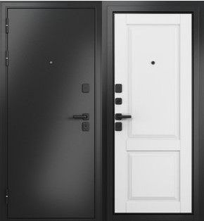 Дверь входная Траст Масс МП 9SD-1 Антрацит букле/Дуб белый матовый, 2 замка, с ночной задвижкой