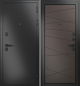 Дверь входная Trust Mass MP 9S-130 Антрацит букле/Шоколад ларче, 9S-130, 2 замка, с ночной задвижкой