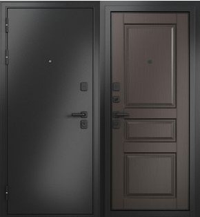 Дверь входная Траст Масс МП 9SD-2 Антрацит букле/Шоколад ларче, 2 замка, с ночной задвижкой