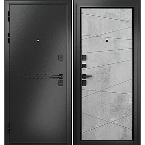 Дверь входная Траст Масс МП 9S-130 Антрацит букле/Бетон серый, 2 замка