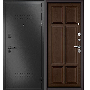 Дверь входная Траст Масс МП 9S-109 Антрацит букле/Дуб коньяк, 2 замка