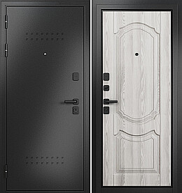 Дверь входная Trust Mass MP 9SD-4 R-5, Антрацит букле/Ясень ривьера айс, 9SD-4, 2 замка, с ночной задвижкой