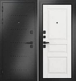 Дверь входная Trust Mass MP 9SD-2 R-6, Антрацит букле/Белый ларче, 9SD-2, 2 замка, с ночной задвижкой